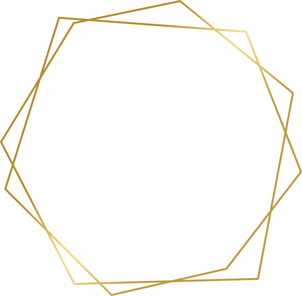 Gold Polygon Border Frame Wedding Hexagon Minimal Geometric